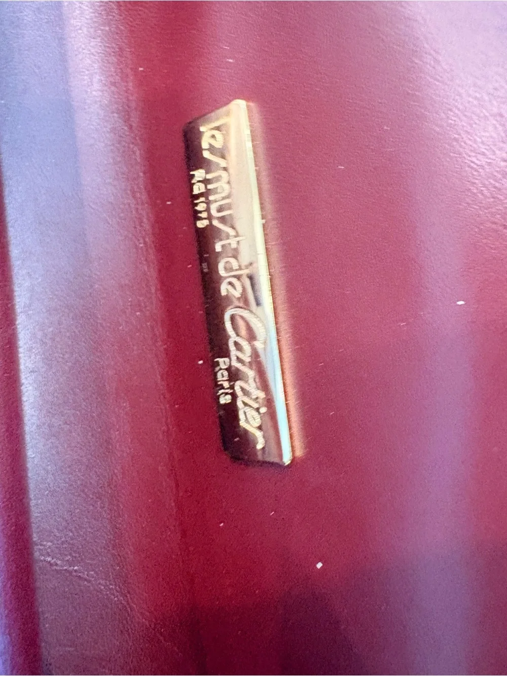 Cartier Le Must 1980/1990 Leather Clutch Bag in Oxblood with COA
